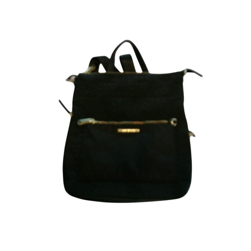 Steve Madden Convertible Backpack Tote Black Gold Hardware Shoulder Bag NWOT